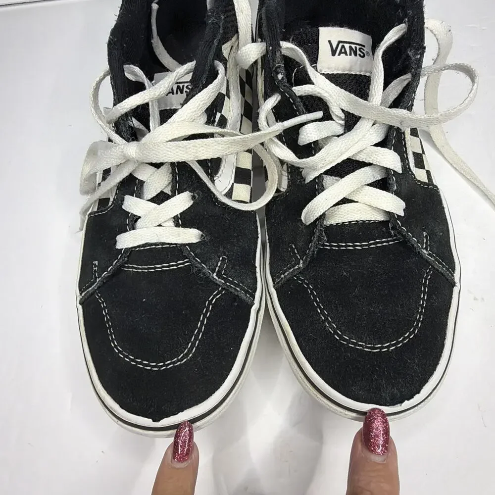 Vans Sneakers Youth 7 Old Skool Checkerboard Black White Skateboard Shoes